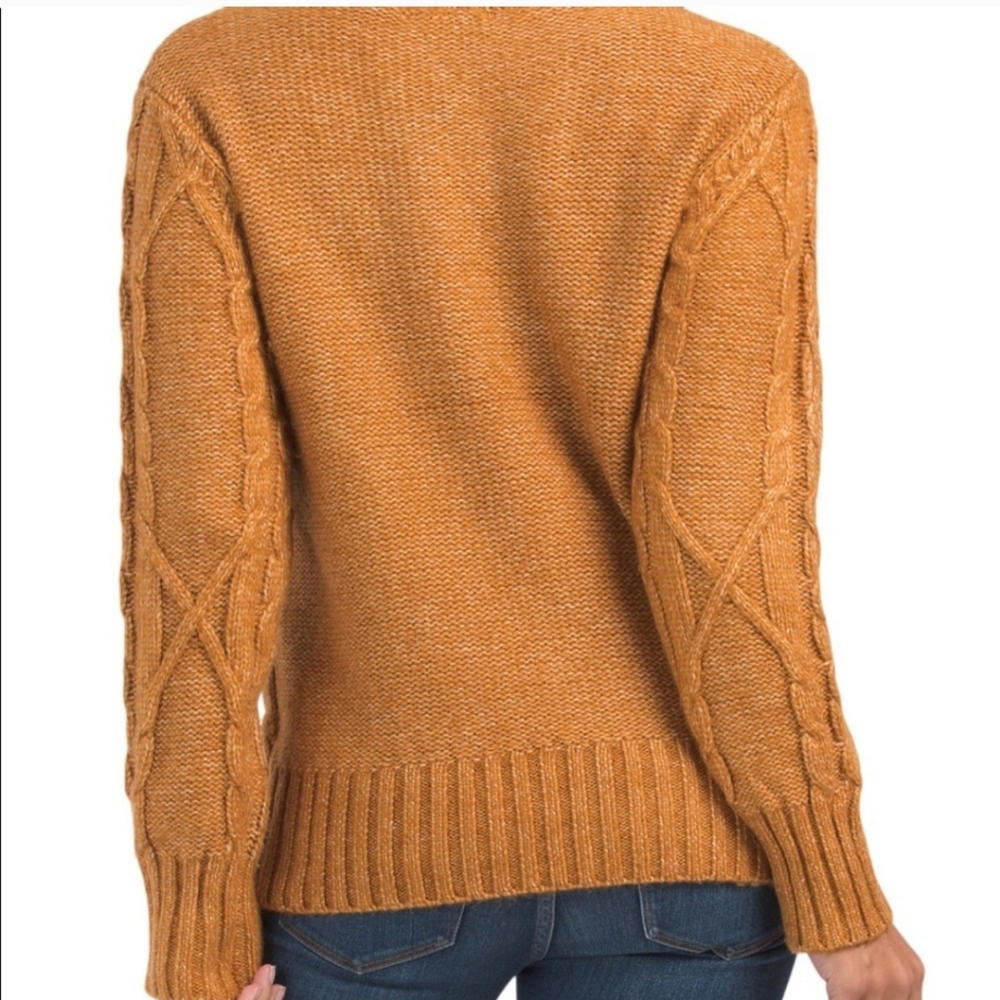 Cupcakes & Cashmere - Cableknit Pom Mock Neck Sweater - Picture 3 of 8